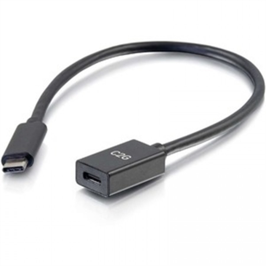 C2G 1ft USB-C M F Ext 10G 3A
