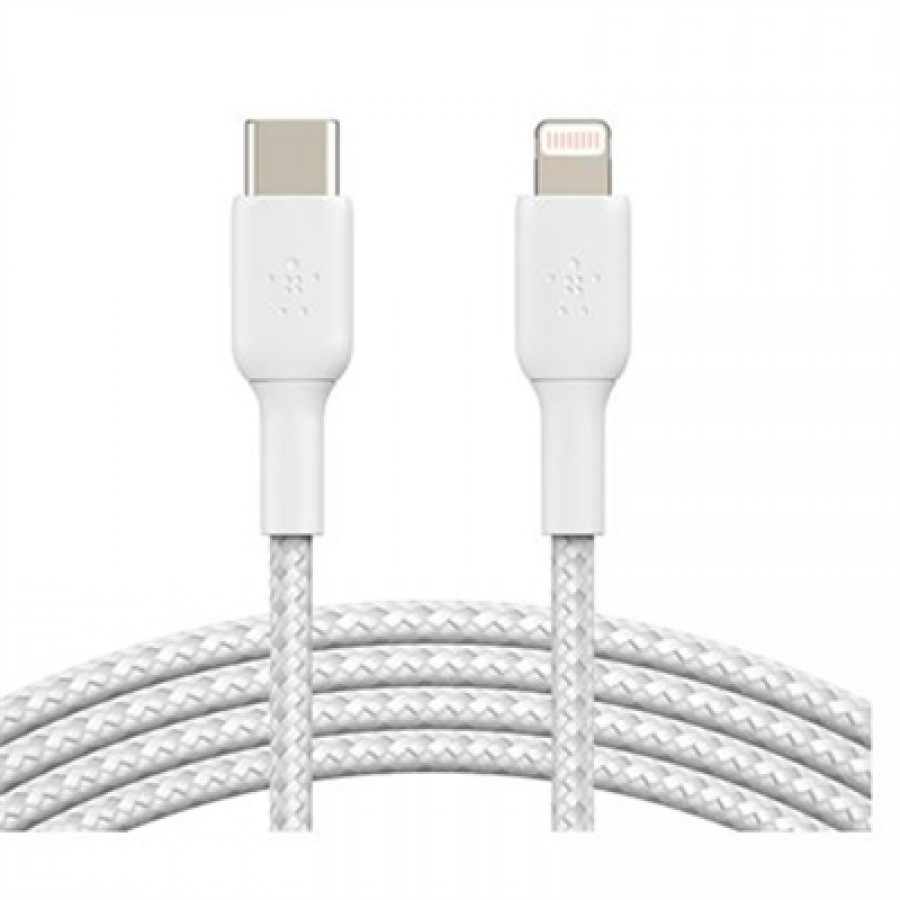 Belkin 1M Braided USB-C Ltng Cable White