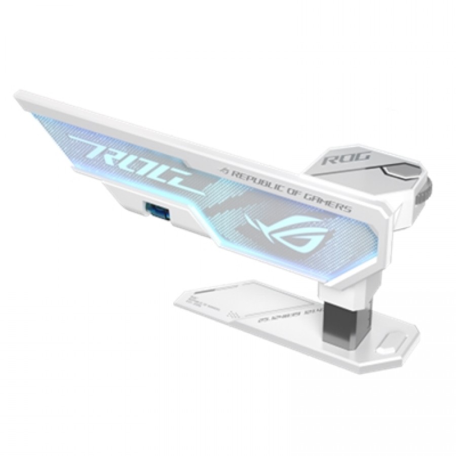 ASUS ROG Herculx Graphics Card Holder White Edition (Tool-free design Included spirit level Solid zinc alloy 72-128mm Aura Sync)