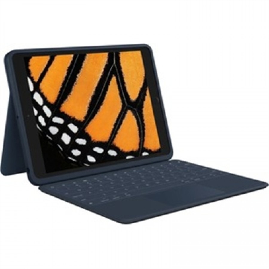 Logitech Rugged Combo 3 Touch KB Case w/trackpad for iPad 7th 8th and 9th Gen - Blue - Apple only use