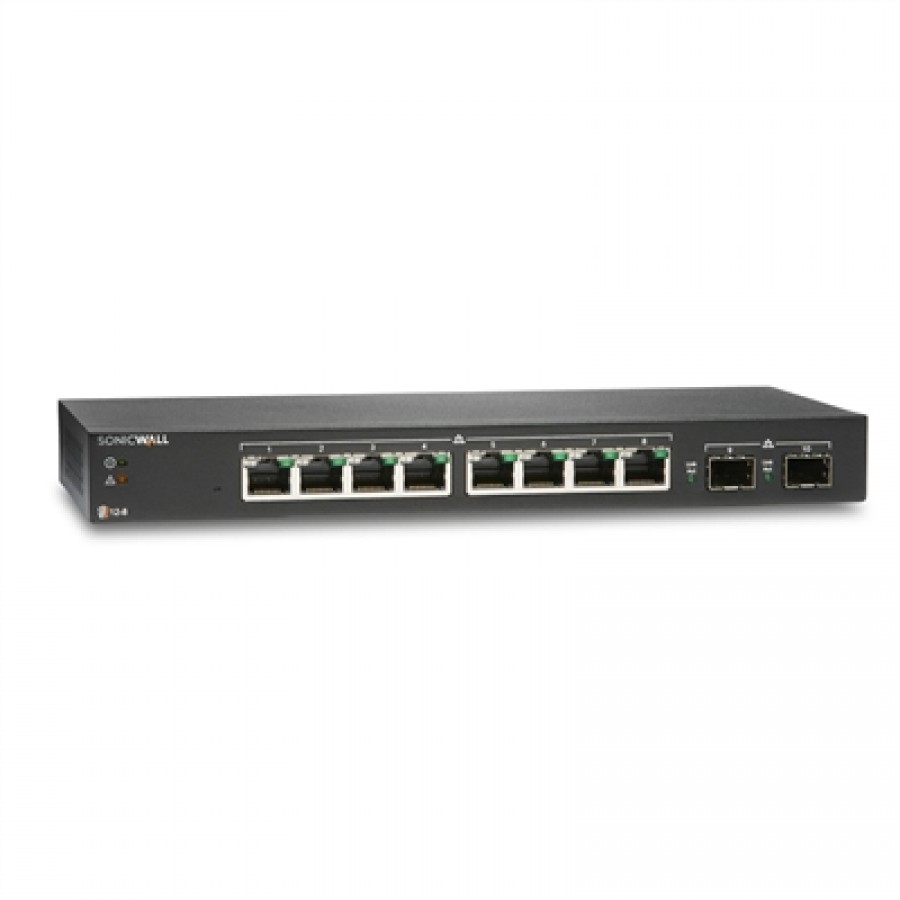 SonicWALL 8 Port Gig PoE Switch 2 SFP