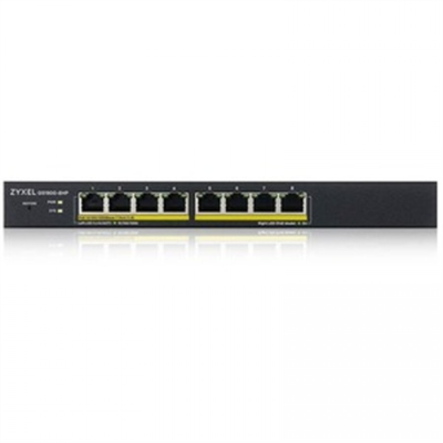 ZyXEL Communications Fanless 8 Port GbE PoE+ L2 Web Managed Switch (70W)