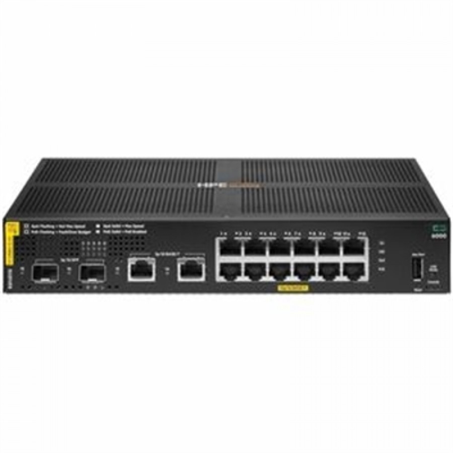 HPE Aruba Networking CX 6000 12p 10M/100M/1G Class4 PoE 2p SFP 1G 139W Switch US english Localization