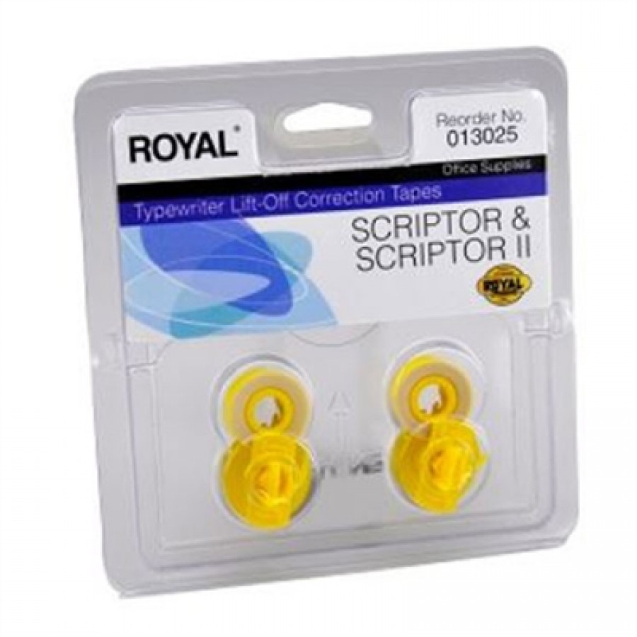 Black Correctable Typewriter Ribbon. Fits Royal Scriptor and Scriptor 2 models