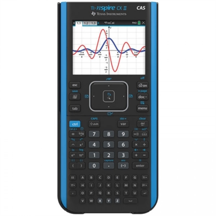 Texas Instruments TI Nspire CX II CAS Student Software -- One (1) unit with rechargeable battery and student software in a trapped blister. Graphing Calculators