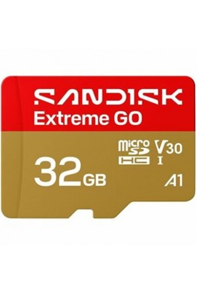 32GB* SANDISK Extreme GO microSDHC UHS-I Card Up to 100MB/s** read speed and 60MB/s** write speed 5K video***