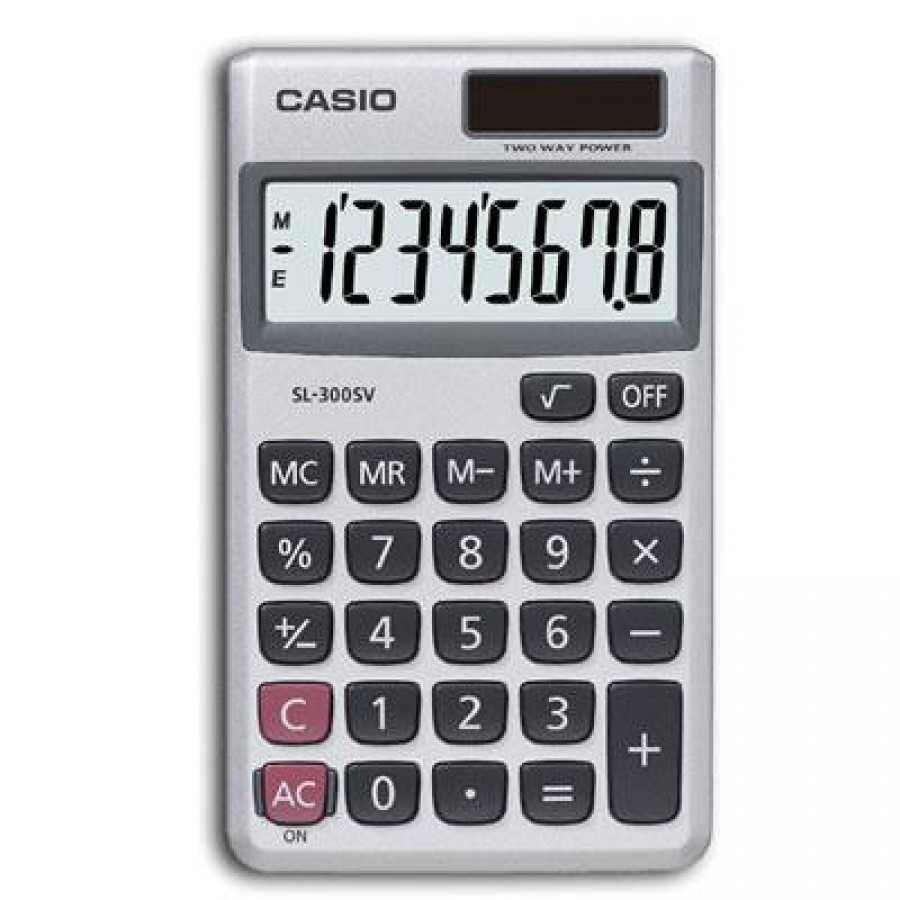 Casio Extra large display solar plus with battery backup time & tax calculations 8 digits