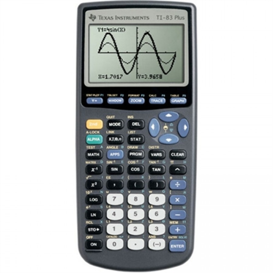Texas Instruments Inc. TI-83 Plus is a graphing calculator with 8 display lines displaying 16 characters with 24 KB memory requires 4 AAA battery(s)