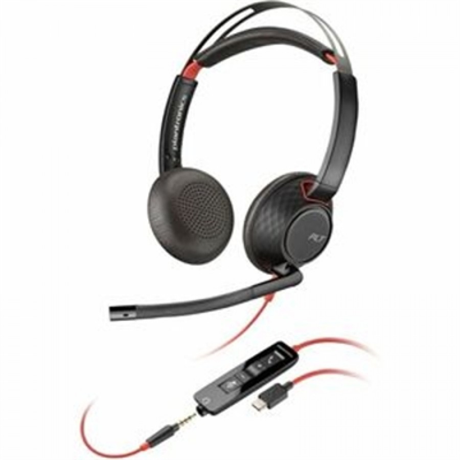 HPI POLY Prev 207586-01 Poly Blackwire C5220 USB-C Headset +Inline Cable TAA-US