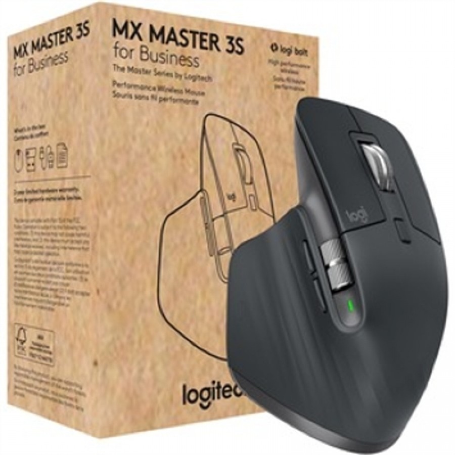 Logitech MX Master 3S for Business (Graphite) - Brown Box with BOLT (BLE) receiver
