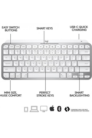 Logitech MX Keys Mini for Mac a smaller smarter and mightier minimalist keyboard with a layout for Mac made for creators