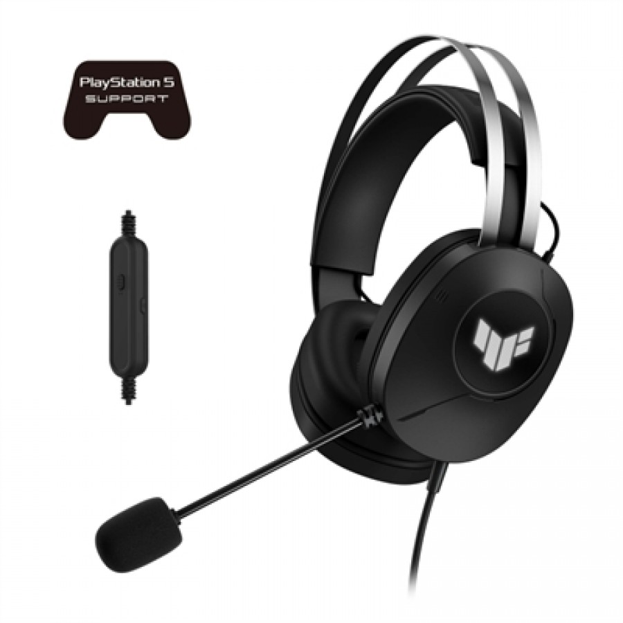 ASUS A302 TUF H1 GEN II gaming headset with virtual 7.1 surround sound and instant controls