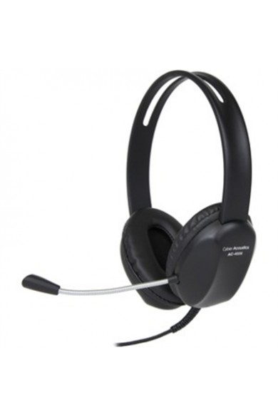 Cyber Acoustics Vinyl ear pads adjustable headband Flex boom Microphone cord mgmt system K12