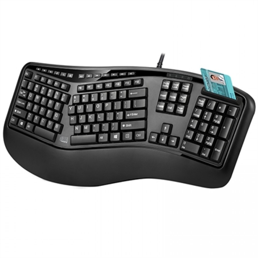 Adesso Inc. Ergo Keyboard with Card Reader