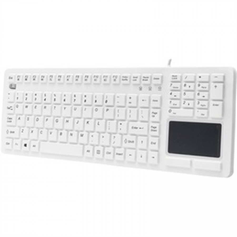 Adesso Inc. White Silicone Touchpad Waterproof Dustproof USB Keyboard Rigid Design No Flex