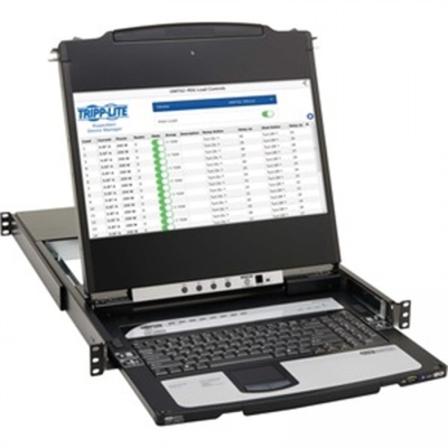 Eaton Tripp Lite DisplayPort KVM Console Switch 8-Port 17in LCD Dual Rail 1URM