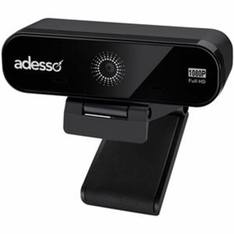 Adesso Inc. 1080P Full HD Webcam with Auto Focus Lens Dual Microphones Privacy Shutter & Tripod Mount