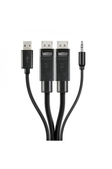 Belkin TAA Dual Dp/usb/aud Skvm Cbl DP M/m; Usb-a/b 6'