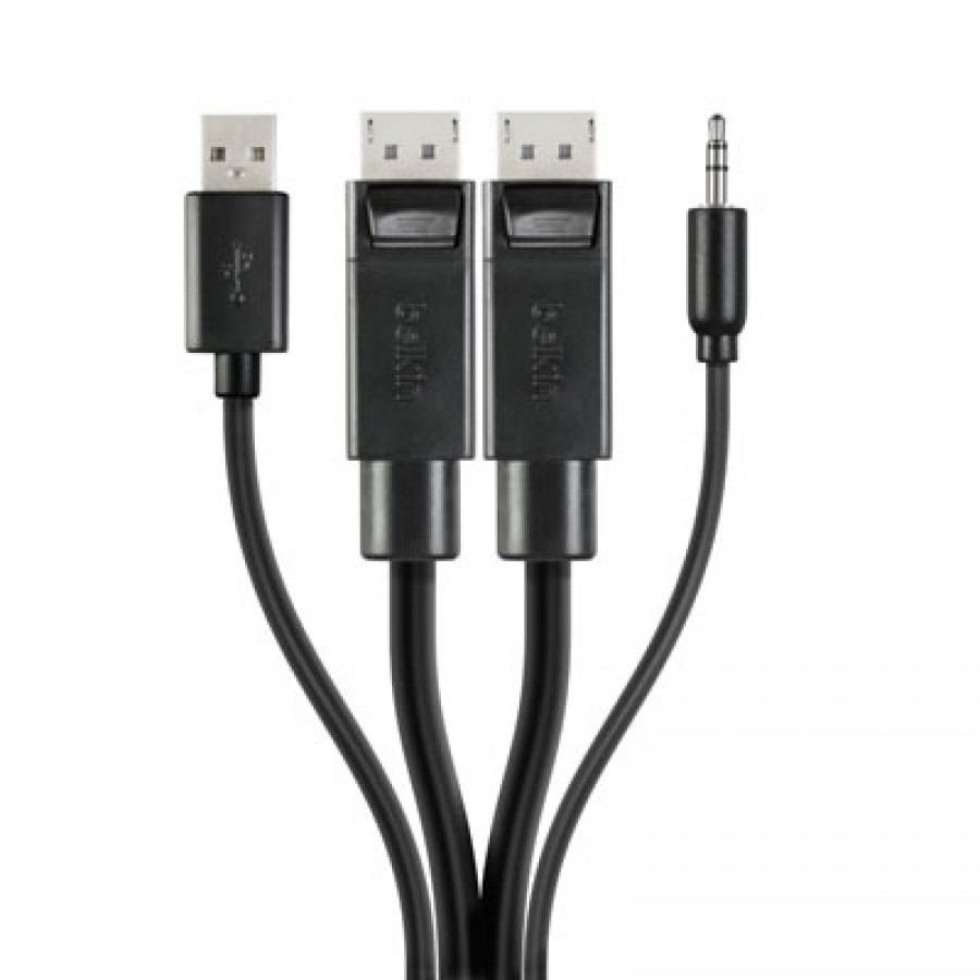 Belkin TAA Dual Dp/usb/aud Skvm Cbl DP M/m; Usb-a/b 6'