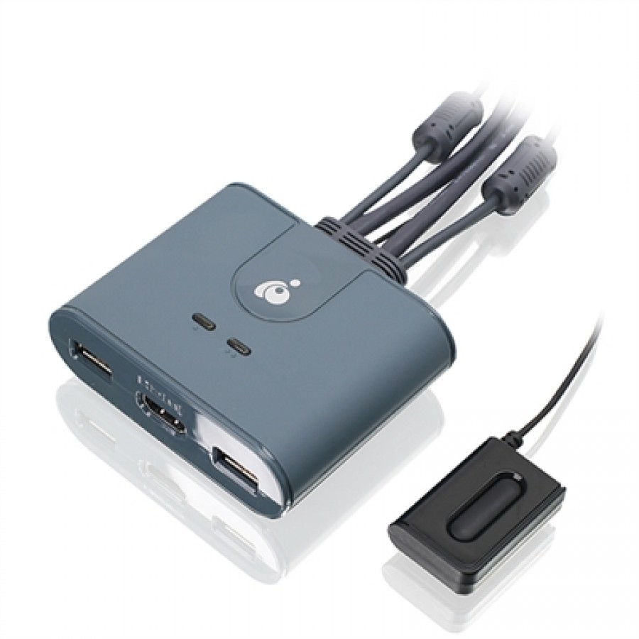IOGear 2-Port Full HD KVM Switch with HDMI and USB Connections. For 2 HDMI PC Share one Keyboard Mouse and Monitor