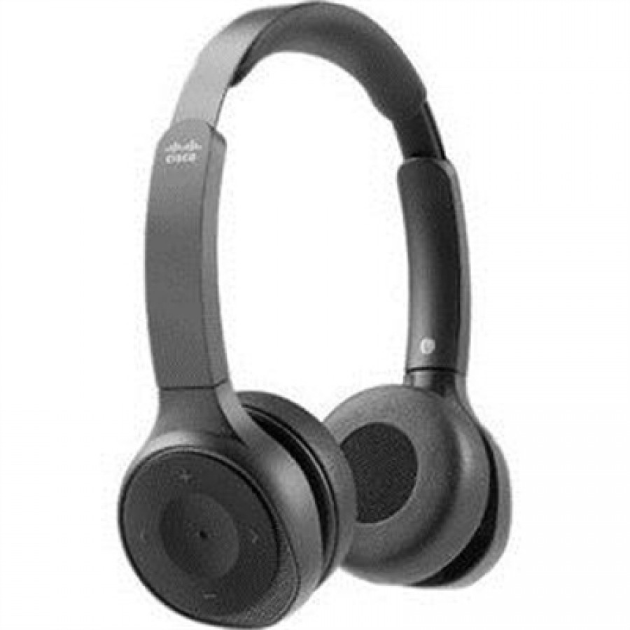 Cisco Systems 722 Wireless Dual On-ear Headset USB-A Bundle-Carbon Black