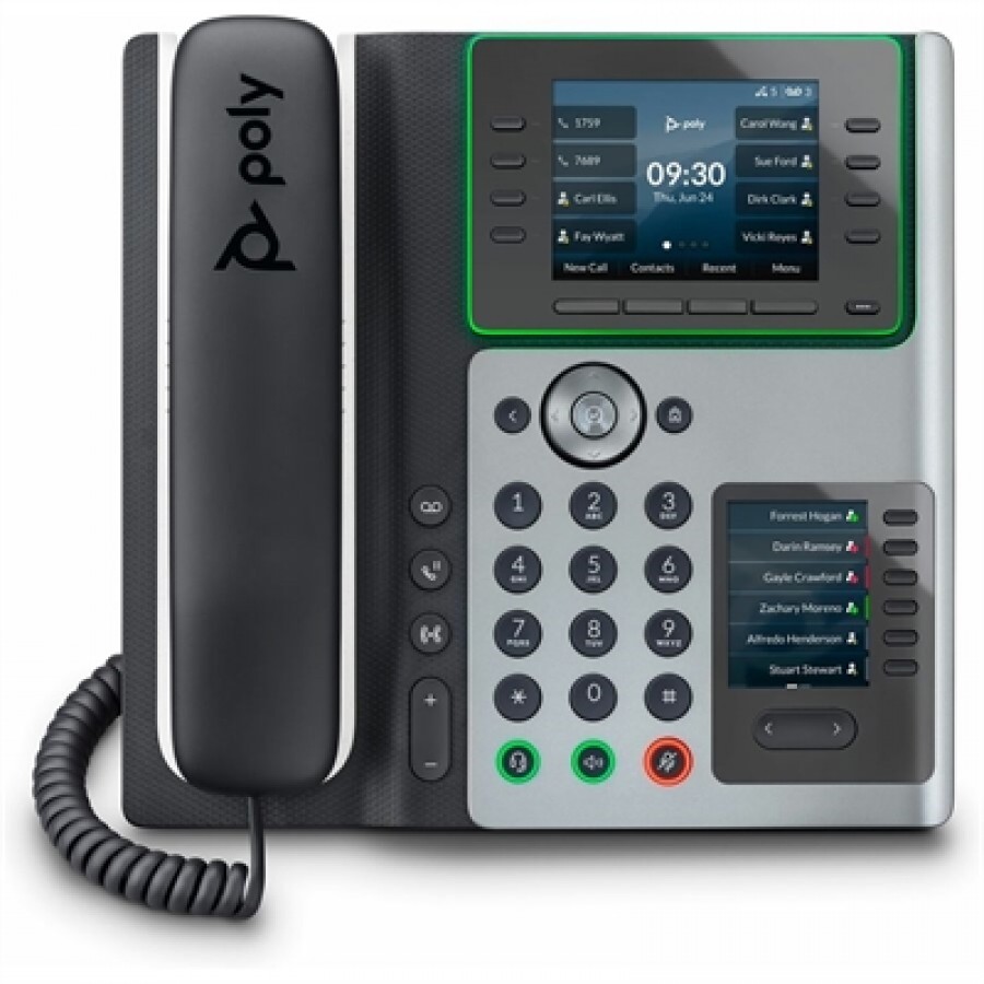 HPI POLY Poly Edge E400 IP Phone and PoE-enabled with Power Supply