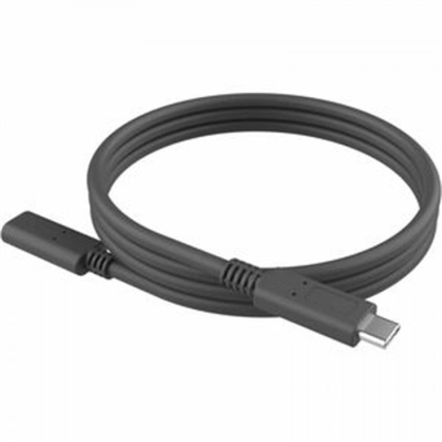 Logitech 3.28 ft USB-C Data Transfer Cable for Camera - First End: 1 x USB Type C - Female - Second End: 1 x USB Type C - Male - 5 Gbit/s - Extension Cable - Black