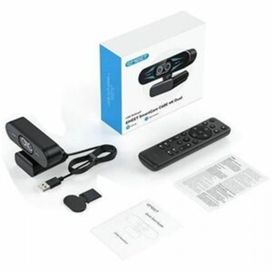 EMEET C63E Dual Ultrawide and Telephoto 4k Webcam with Autofocus Remote Control RGB Lighting