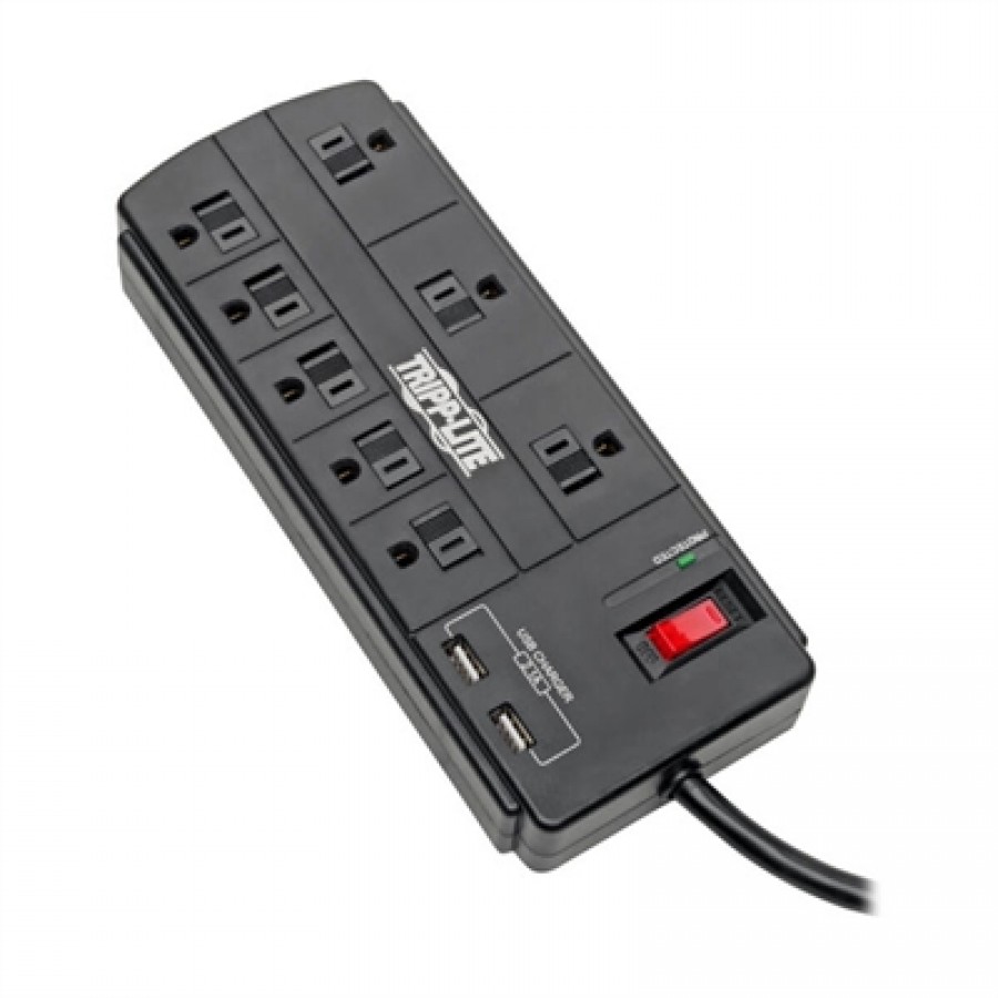 Eaton Surge Protector Power 8-Outlet 2 USB Charging Ports 8ft Cord
