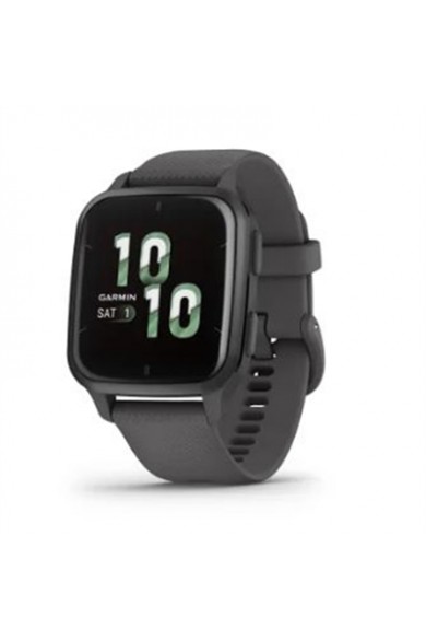 Garmin USA Venu Sq 2 Slate Aluminum Bezel with Shadow Gray Case and Silicone Band
