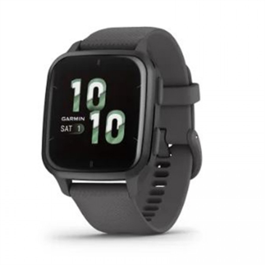 Garmin USA Venu Sq 2 Slate Aluminum Bezel with Shadow Gray Case and Silicone Band