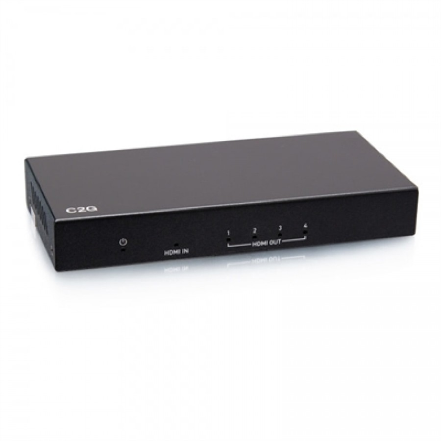 C2G 4-Port HDMI Distribution Amplifier Splitter - 4K 60Hz - HDR - 7.1 Audio