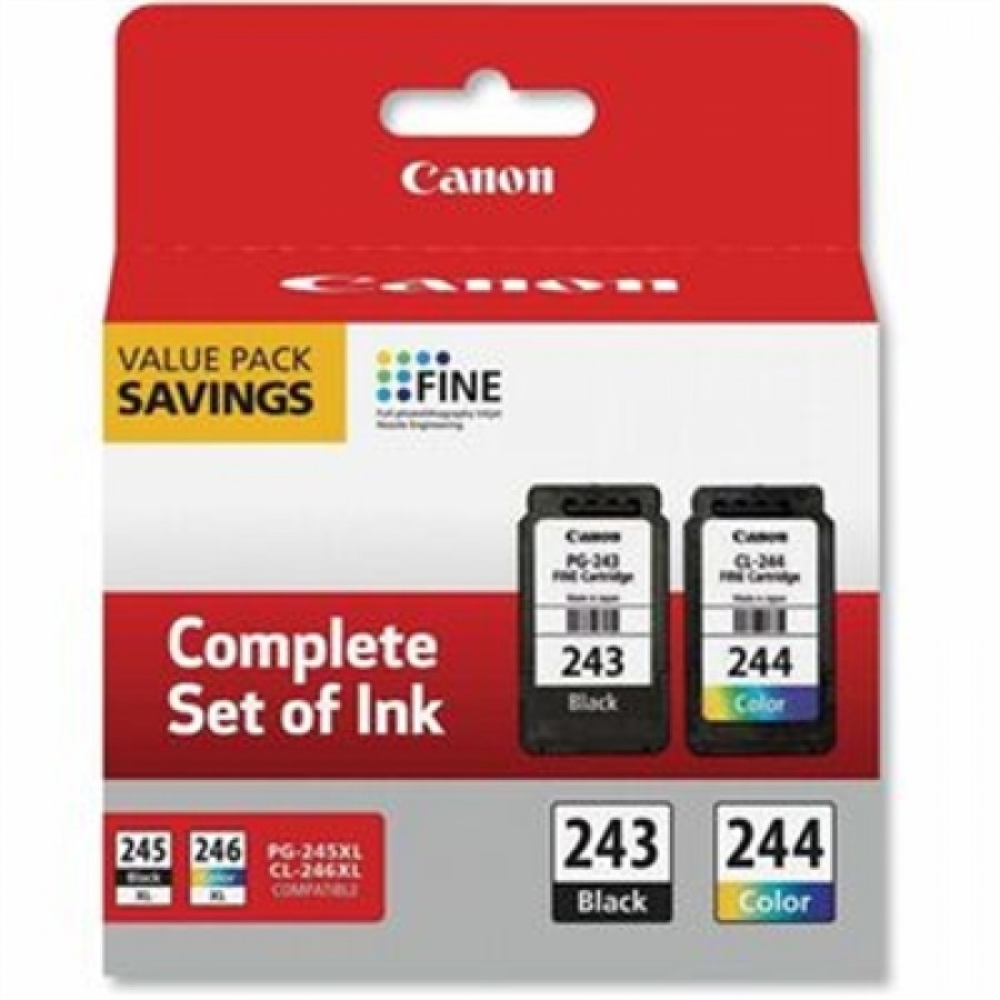 Canon PG243/CL244 Ink Cartridge Value Pack Black Color