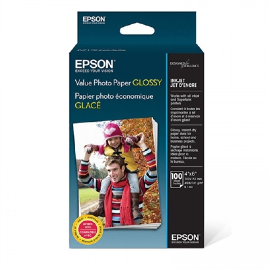 EPSON Value Photo Paper Glossy 4 x 6 100 Sheets
