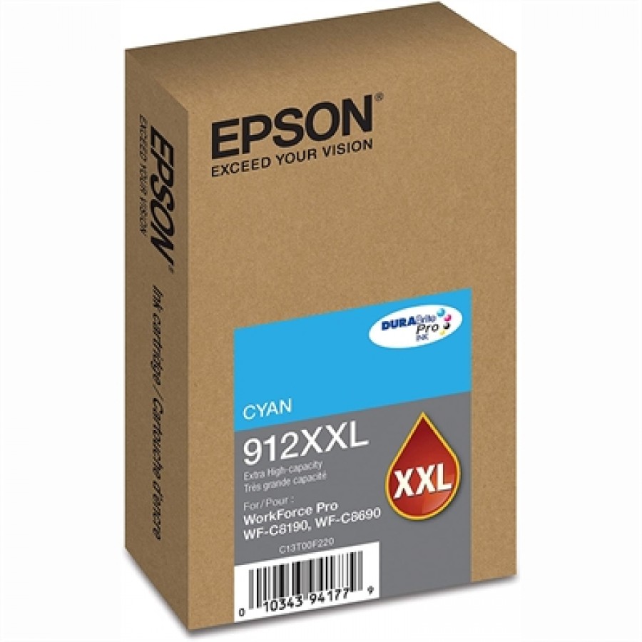 EPSON T912 DuraBrite Extra High Capacity Cyan Ink Cartridge / WF-C8690 WF-C8190