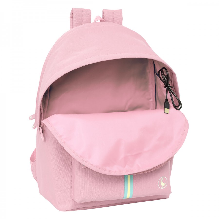Rucksack for Laptop and Tablet with USB Output El Ganso Basics Pink