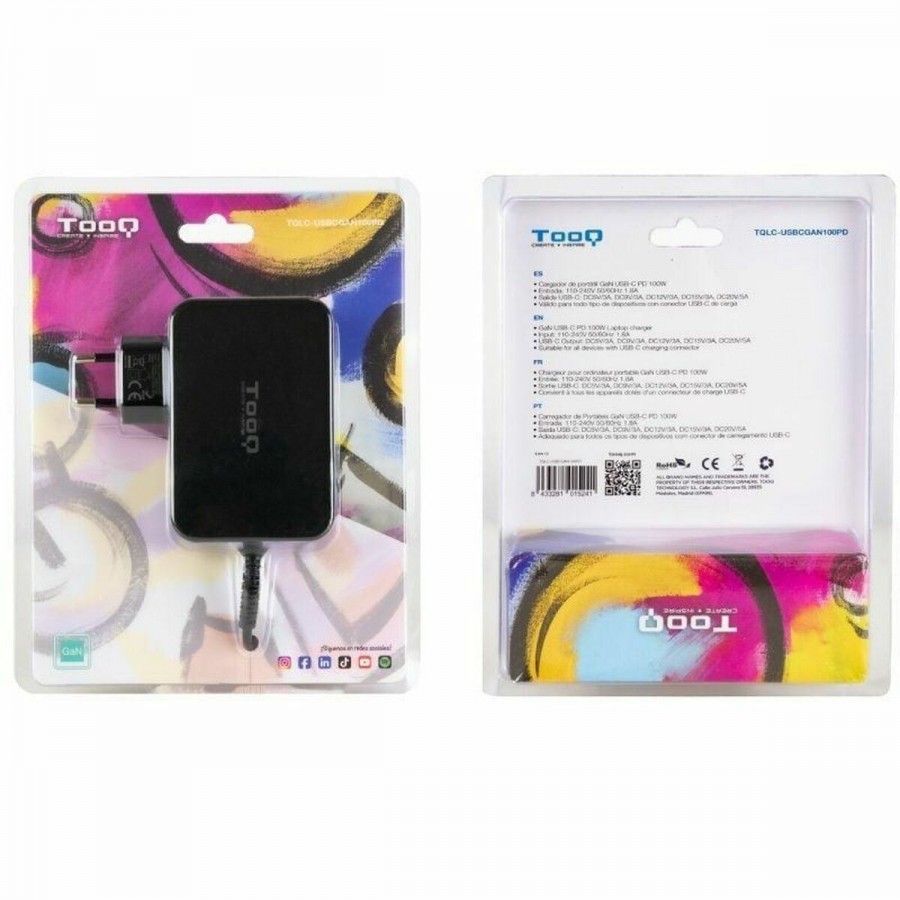 Laptop Charger TooQ GAN USB-C PD 100W 100 W