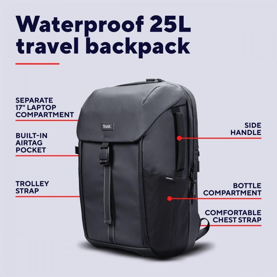 Laptop Backpack Trust 25669 Grey