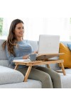 Bamboo Folding Side Table Lapwood InnovaGoods