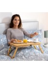 Bamboo Folding Side Table Lapwood InnovaGoods