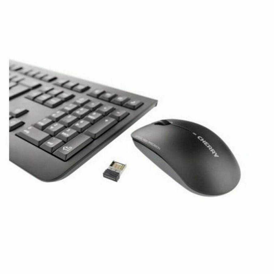 Keyboard and Wireless Mouse Cherry JD-0710ES-2 Black Spanish Qwerty QWERTY