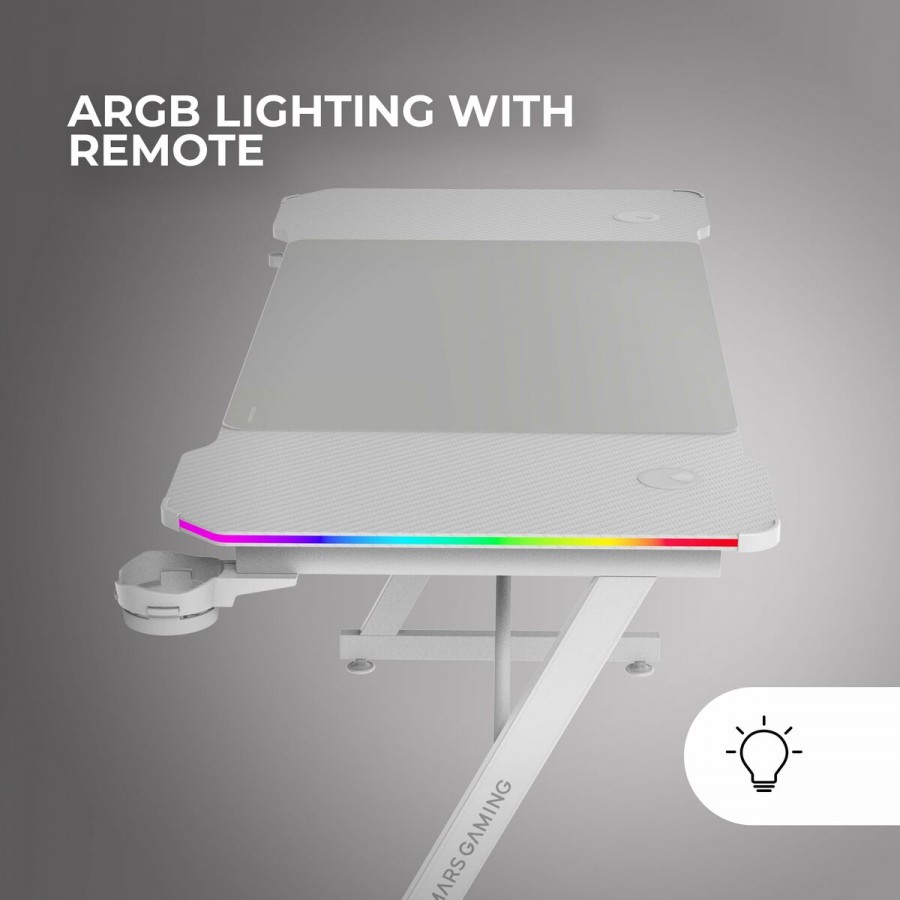 Desk Gaming Mars Gaming ERGO White 140 x 60 cm