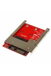 Adaptor SSD Startech SAT32MSAT257 Red Silver SSD mSATA