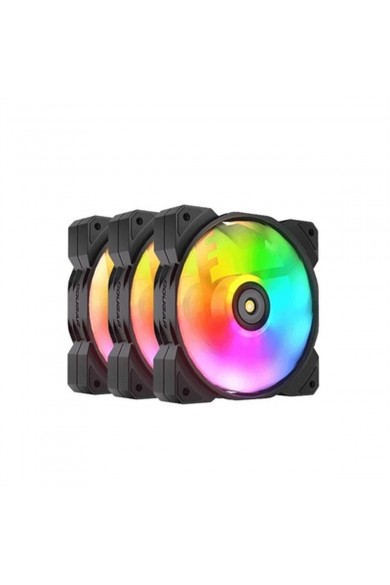 Box Ventilator Cougar 3MMHP12A3.0001 Ø 12 cm Black ARGB 3 Units (3 Units)