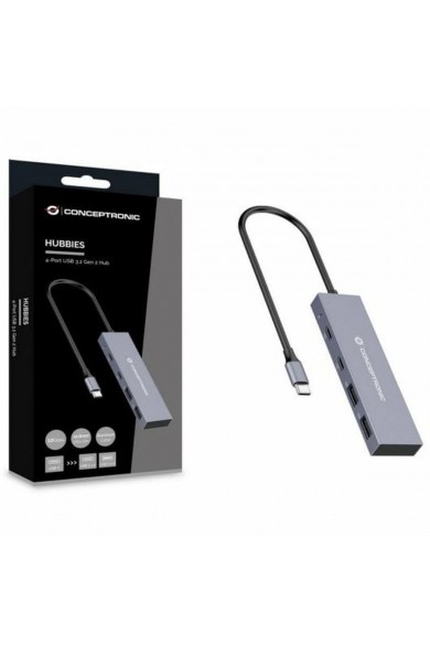 USB Hub Conceptronic HUBBIES13G Grey (1 Unit)