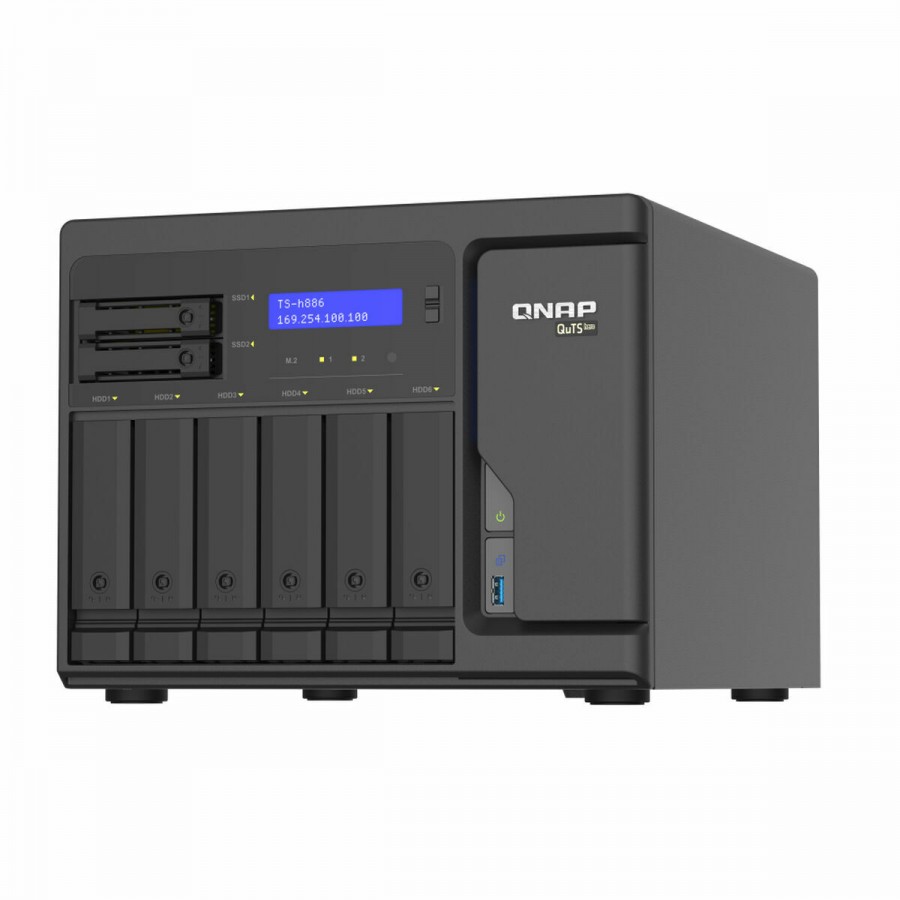 NAS Network Storage Qnap TS-H886-D1602-8G Black