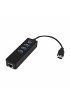 USB Hub Ewent AAOAUS0127 3 x USB 3.1 RJ45 Plug and Play