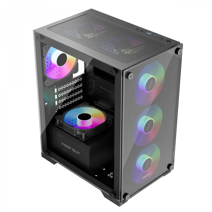 ATX Semi-tower Box KEEP OUT XC-201 GLASS Black