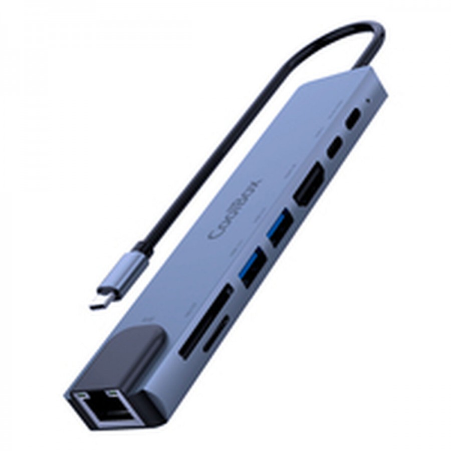 USB Hub CoolBox COO-DOCK-C-81 Grey 100 W