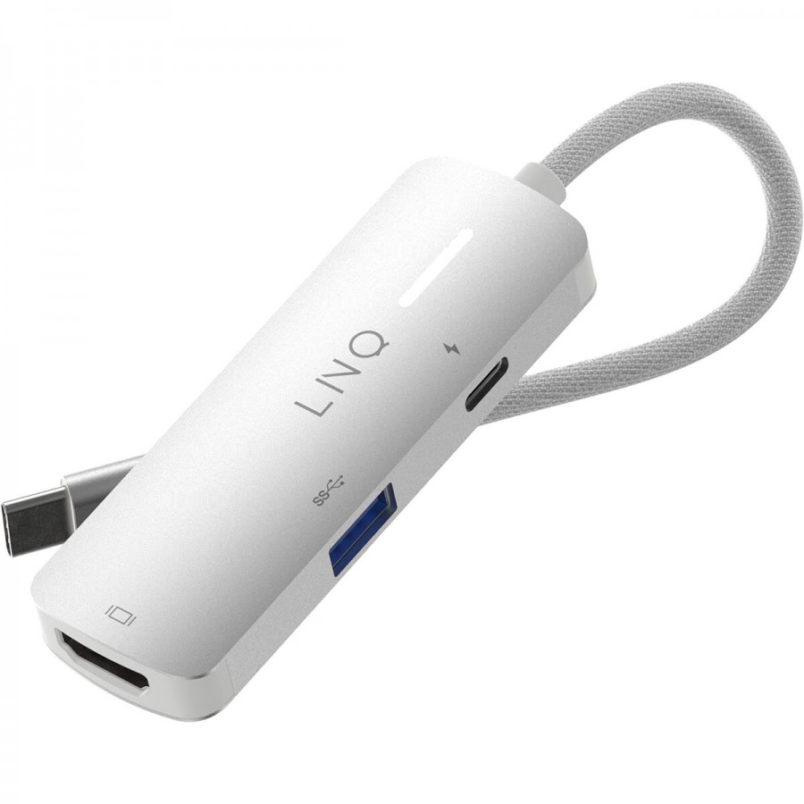 USB Hub Linq Byelements LQ49031 White Grey